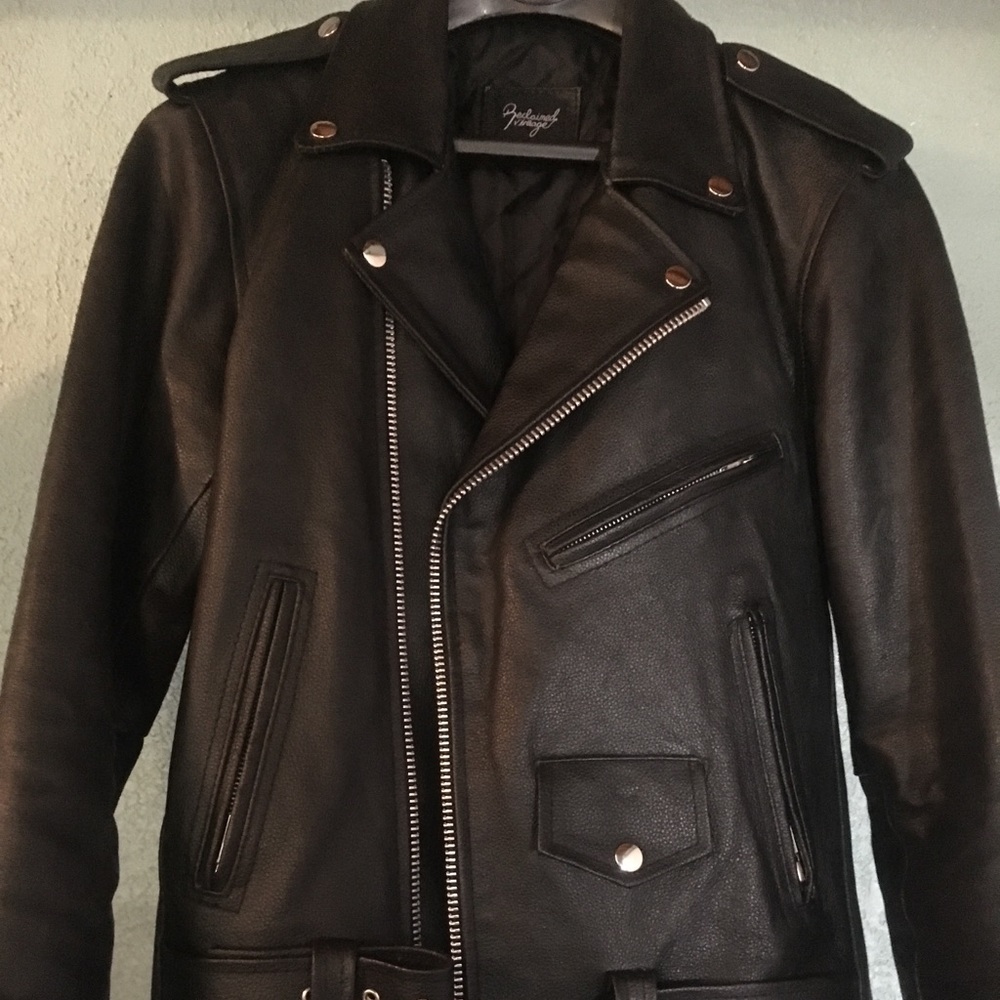 Men’s Small Black Leather Jacket - 100% Authentic